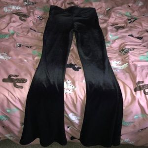 Velvet bell bottom pants